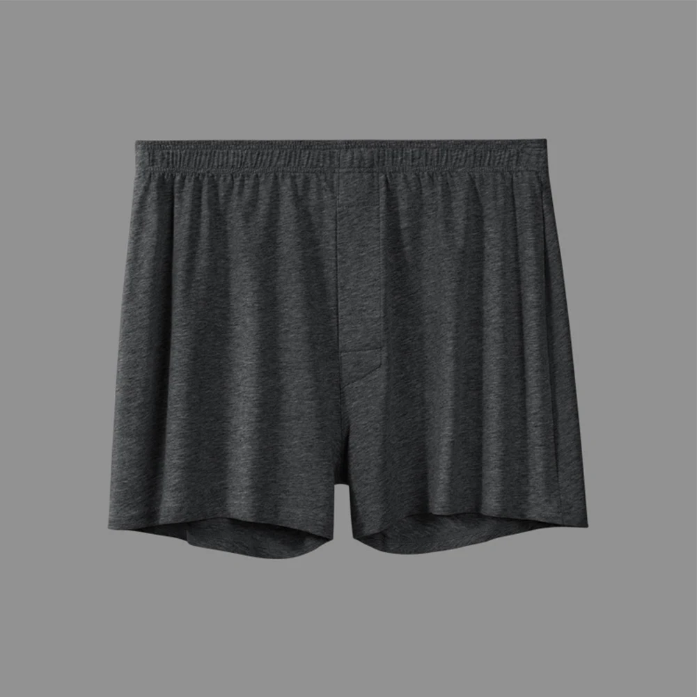 رمادي أسود عادية الرجال فضفاض واسعة الساق النوم السراويل القطن الملاكمين السراويل جذوع المنزل النوم قيعان الملابس الداخلية #4