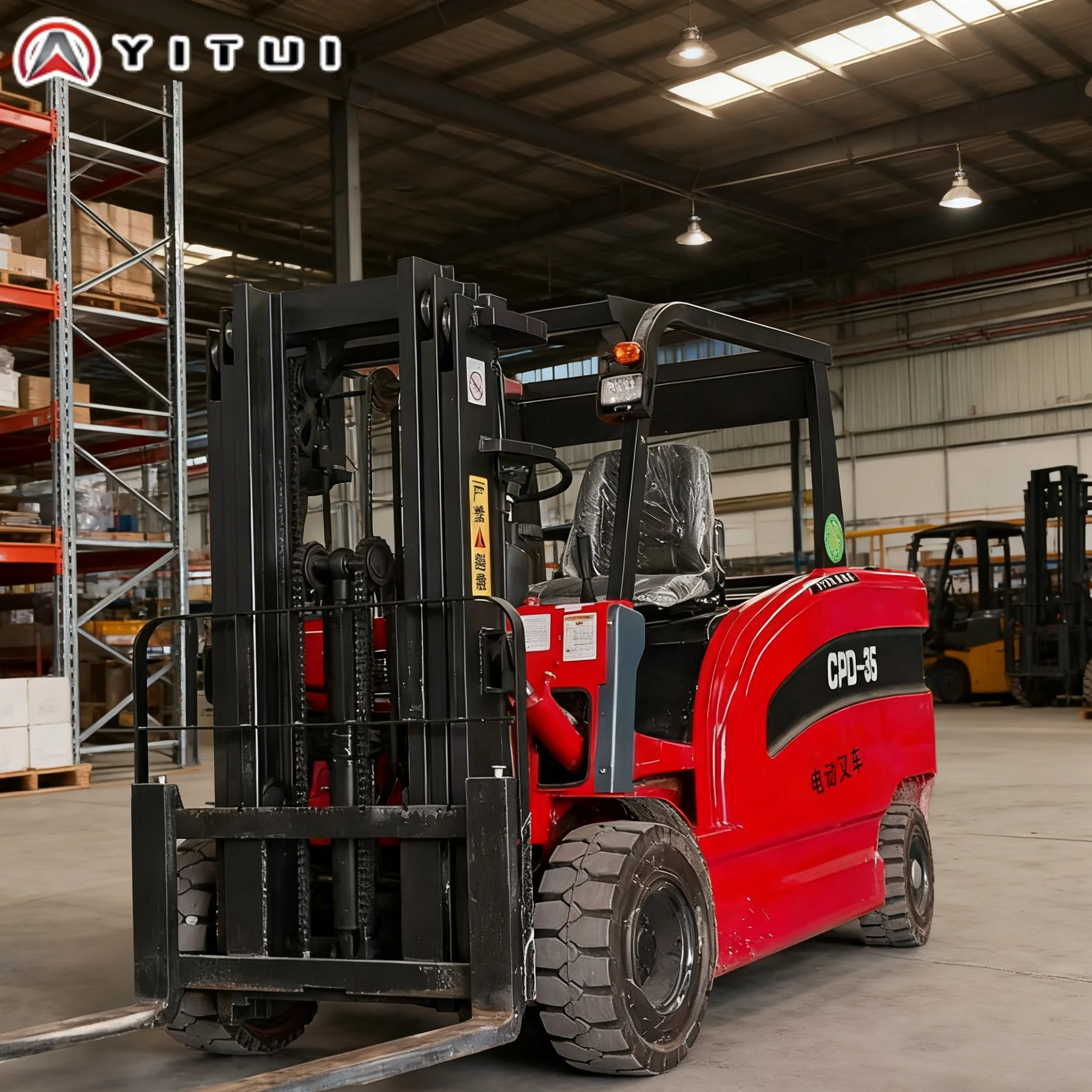 Carretilla elevadora eléctrica, camión de elevación Industrial de 3,5 toneladas de capacidad, equipo de almacén de ahorro de energía de alta eficiencia personalizado