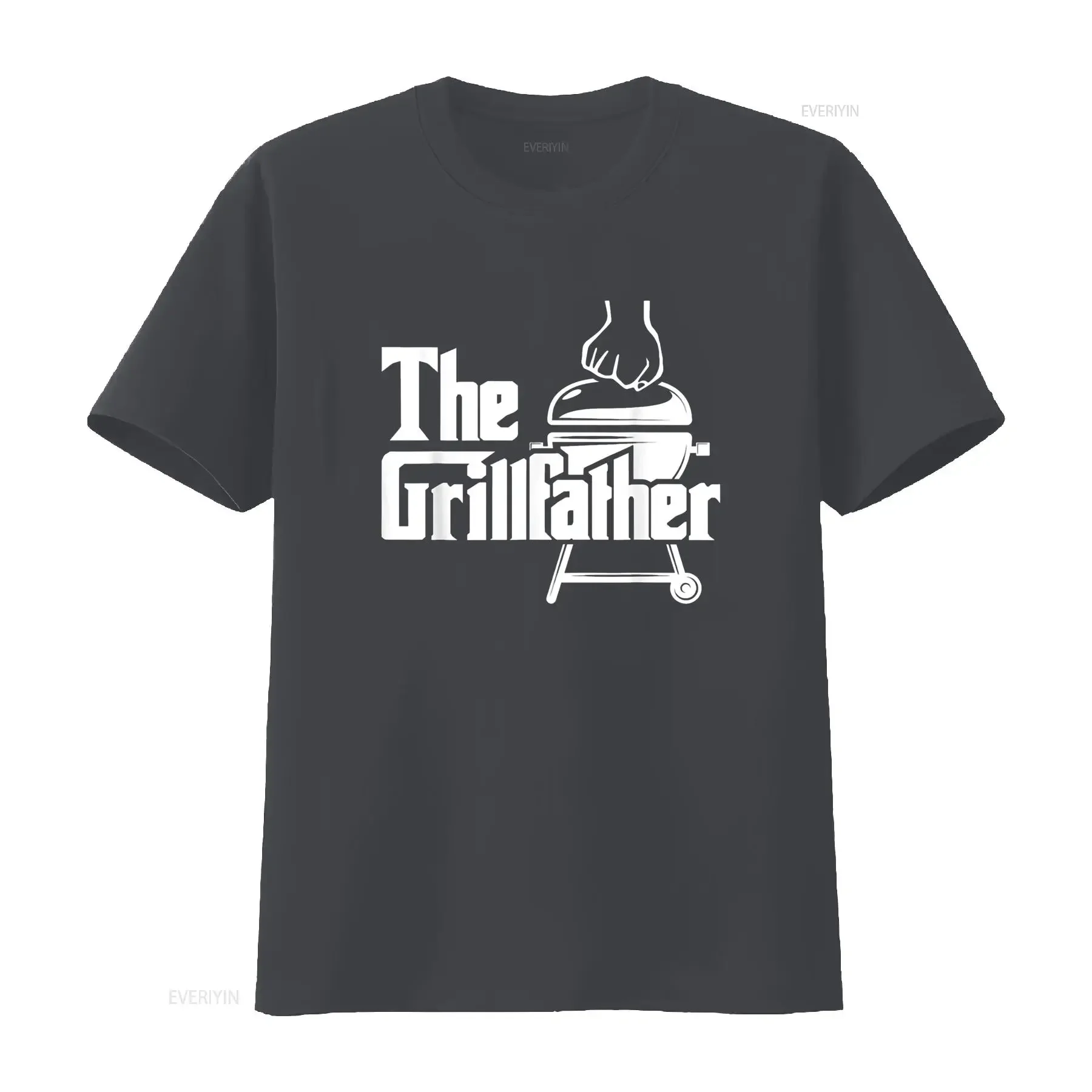 تي شيرت The Grillfather Pitmaster BBQ Lover Smoker Grilling Dad تي شيرت عتيق مغسول وممتد موضة ملابس الشارع الشهير للجنسين