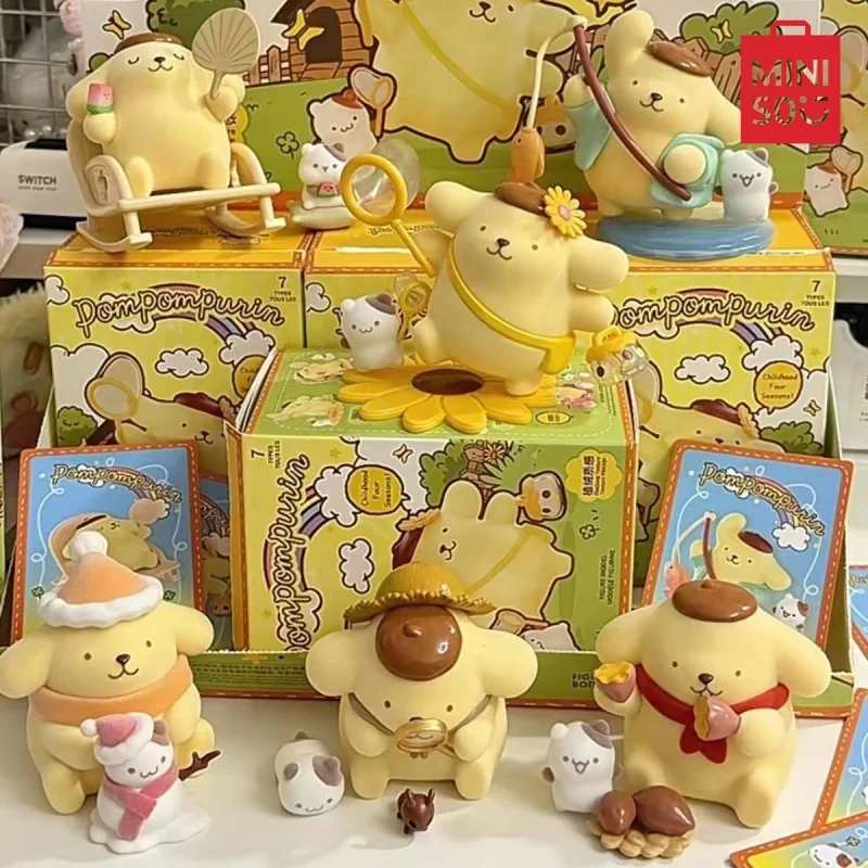 

Genuine MINISO Sanrio Blind Box Pompompurin Childhood Seasons Series Doll Model Home Collection Ornaments Anime Mystery Gift