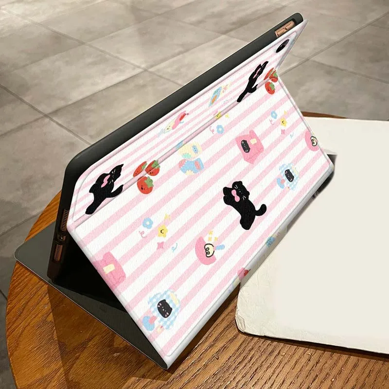 حافظة كمبيوتر لوحي إبداعية على شكل قطة سوداء لهاتف Vivo IQOO Pad2 Pad3 Pad5 Air SE Pro 12.1 12.3 13 11.5 11 بوصة #4