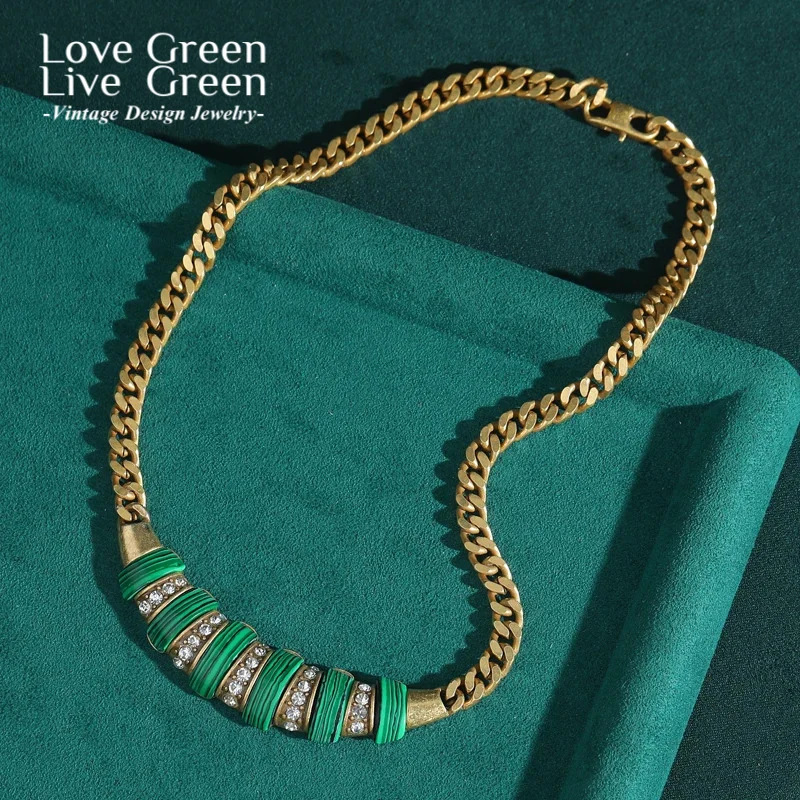 

Vintage Peacock Stone Rhinestone Choker Necklace Collar Gothic Short Gold Color Link Chain Designer Jewelry Antique Copper Boho