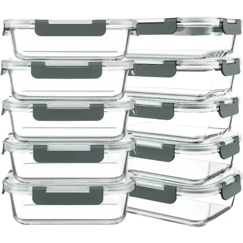 

Discount Hot sell.10 Packs 30 oz Glass Meal Prep Containers,Glass Food Storage Containers with Lids,Airtight Glass Lunch Bento B