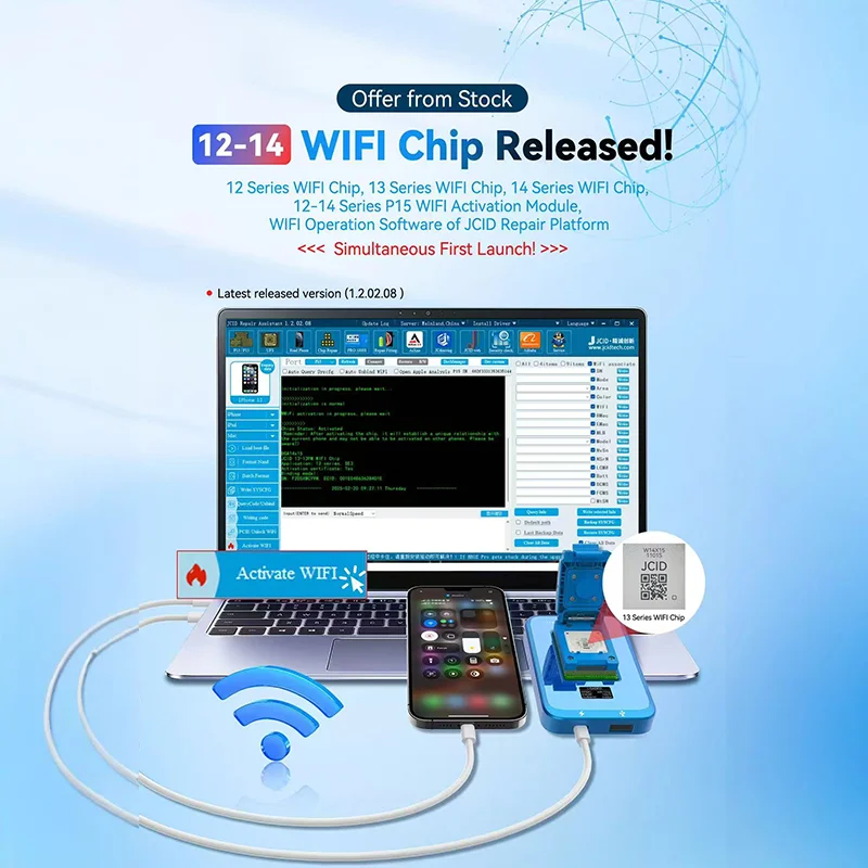 وحدة إصلاح التنشيط JCID V1S PRO WIFI BGA15X15 لمبرمج v1spro wifi 12-14 سلسلة حل إصلاح رقائق WIFI غير الملزمة