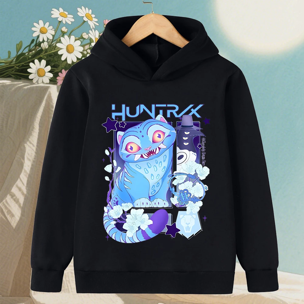 2025 nuevo Saja Boys Derpy KPop Demon Hunter sudadera con capucha de dibujos animados para niño onda cálida moda Casual Tops ropa negra informal