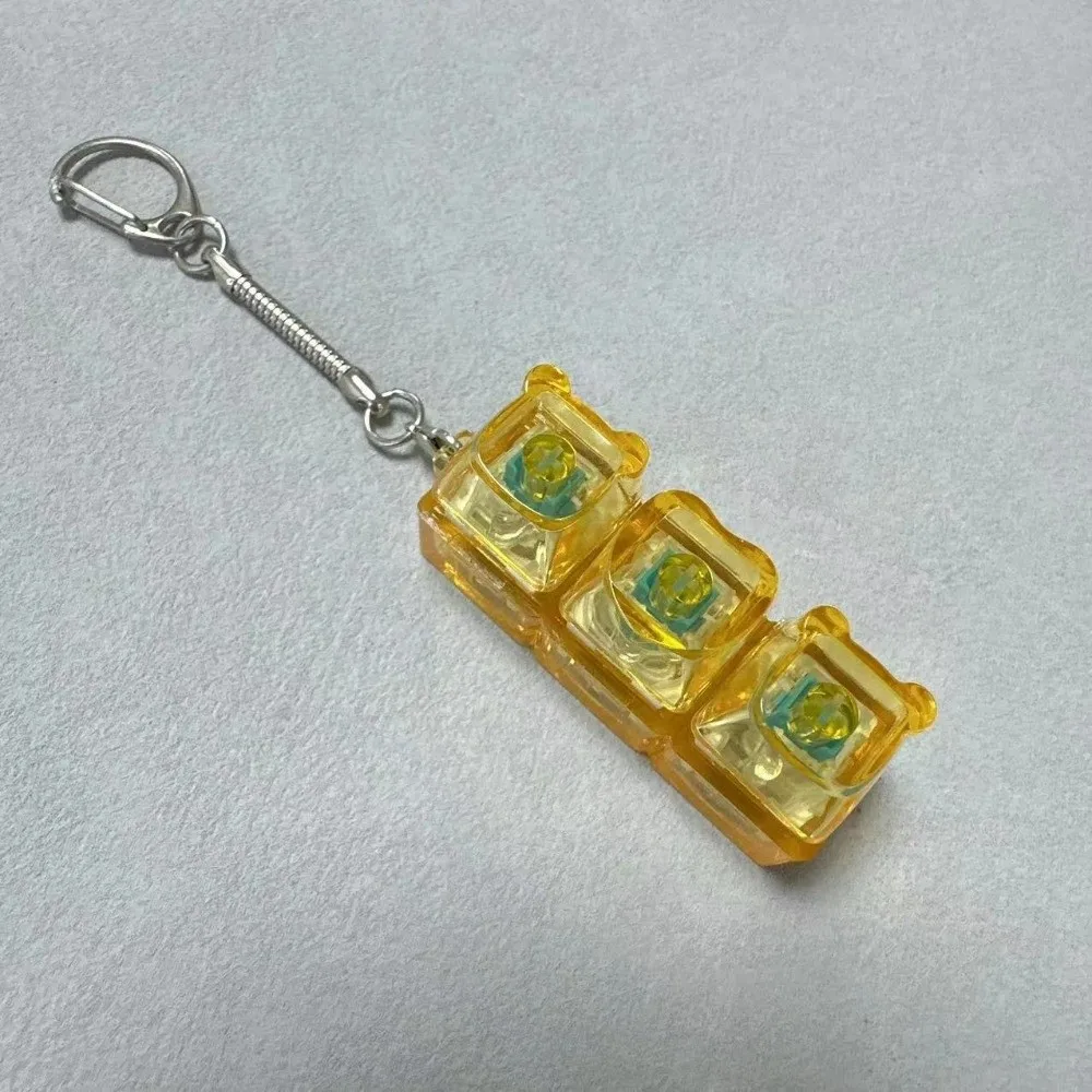 New 2/3/4 Keys Keyboard Keychain Key Button Pass The Time Keycap Keychain Transparent Stress Relief Pinch Adult