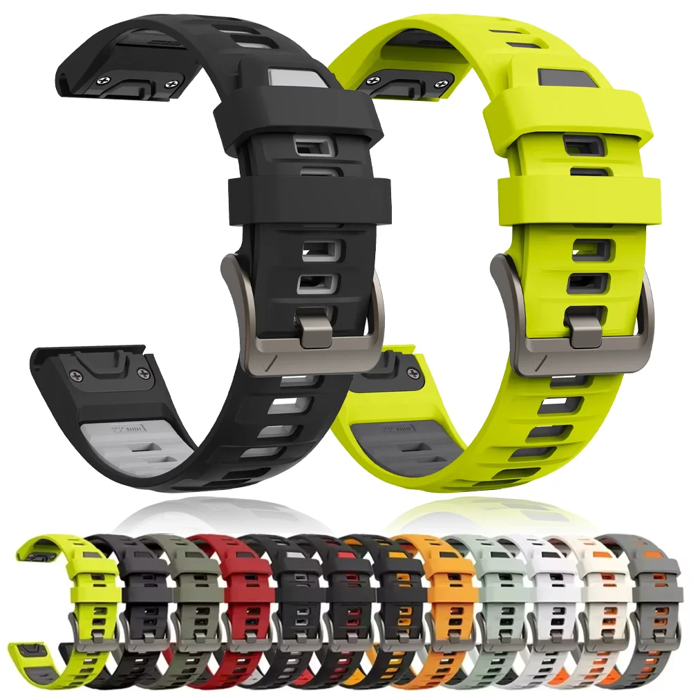 

26 22mm Quick Fit Strap for Garmin Fenix 7 8 6 Pro 6X 5X 5Plus Enduro 3 2 Tactix 7 Sports Silicone bracelet correa Fenix 8 band