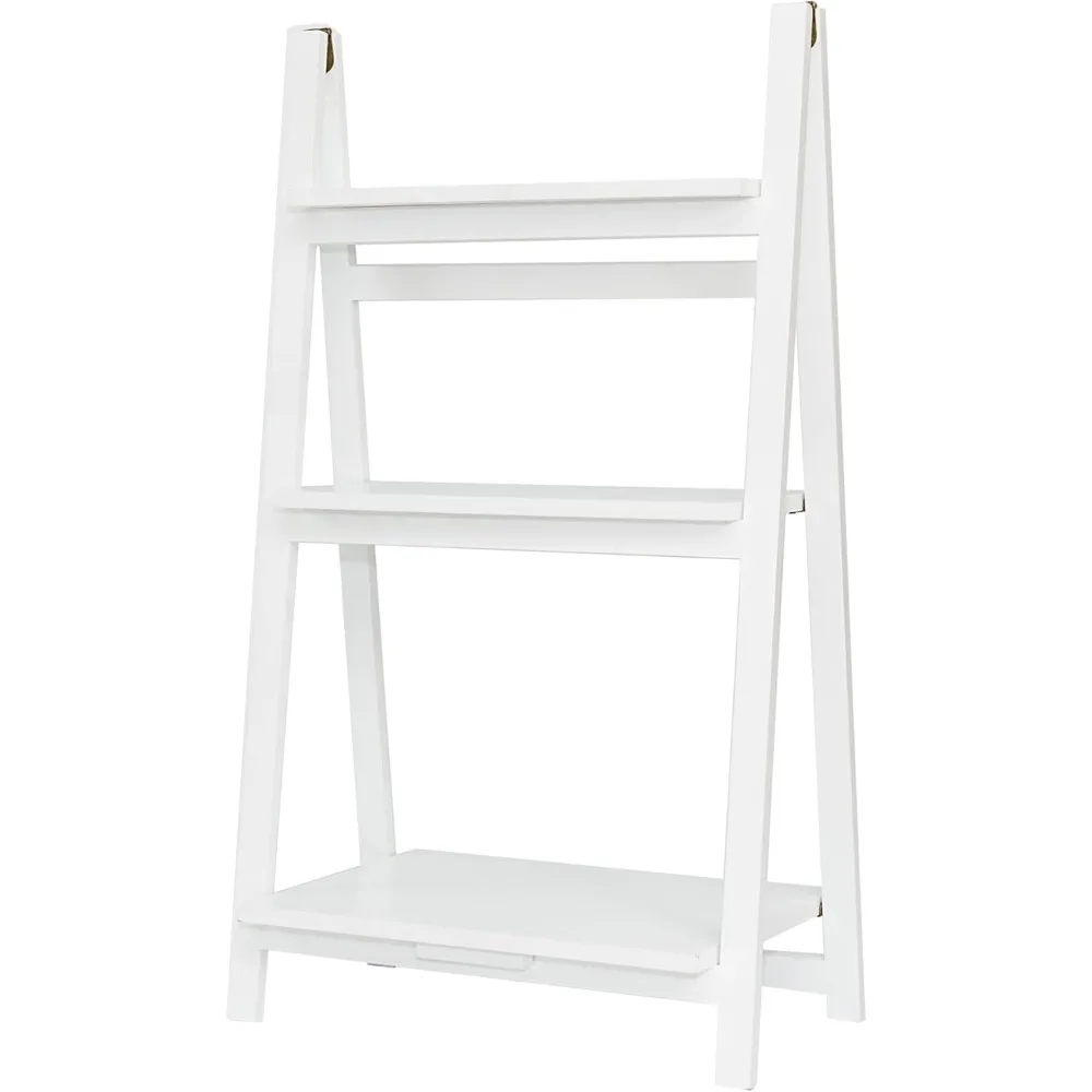 

3-Tier Foldable Wooden Bookshelf for Home, Office, and Small Spaces Storage and Display, White