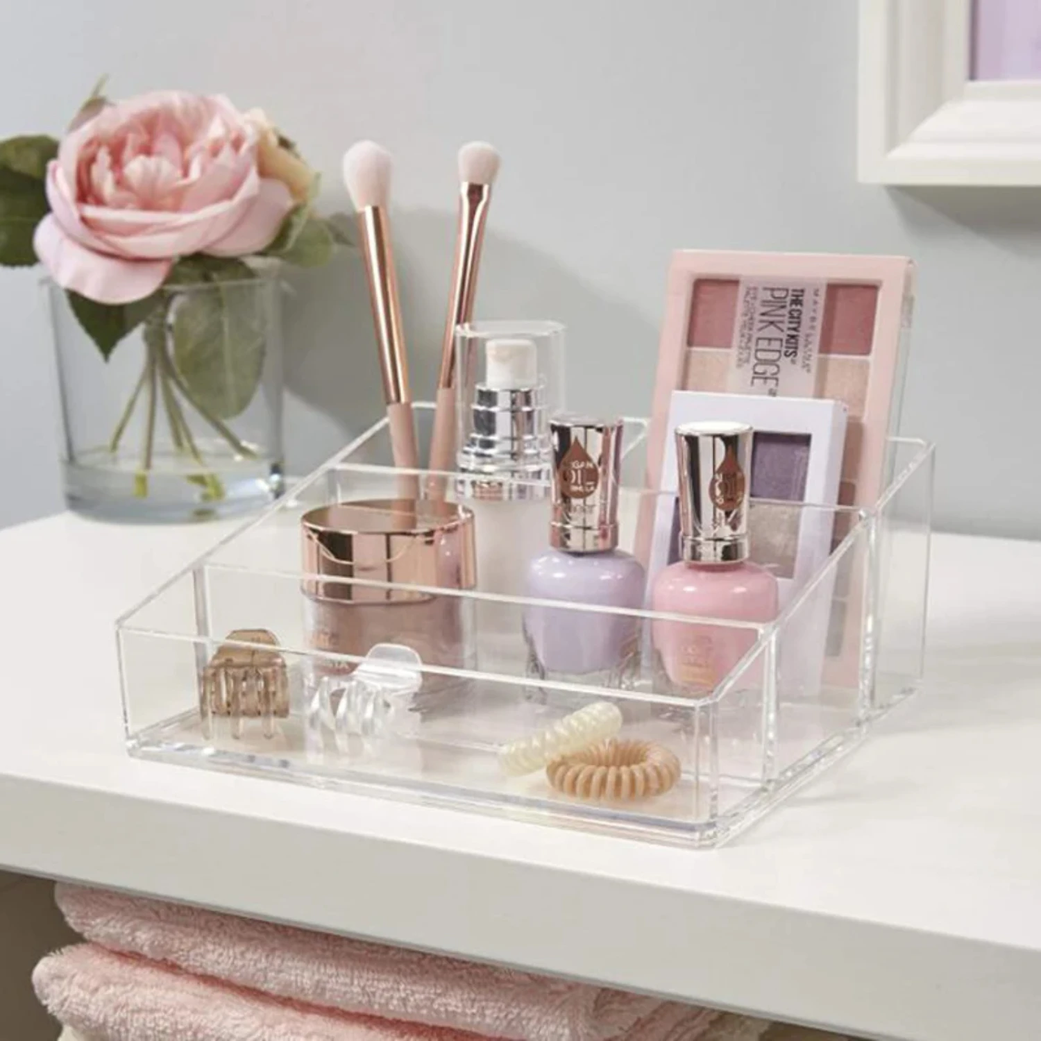 Clear Plastic Makeup Organizer Cosmetic  Box Makeup Brush Holder Stationery  Pen Holder Lipstick Display Stand