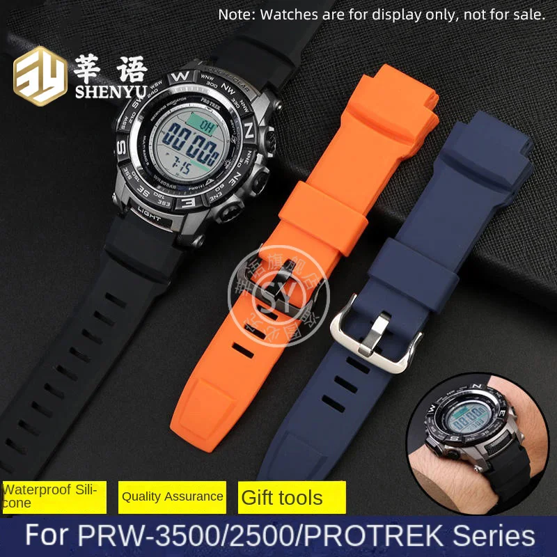 Shenyu Watchband For Casio PROTREK mountaineering series PRG 260 PRG-270/550/250 PRW-3500/2500/5100 silicone strap accessories