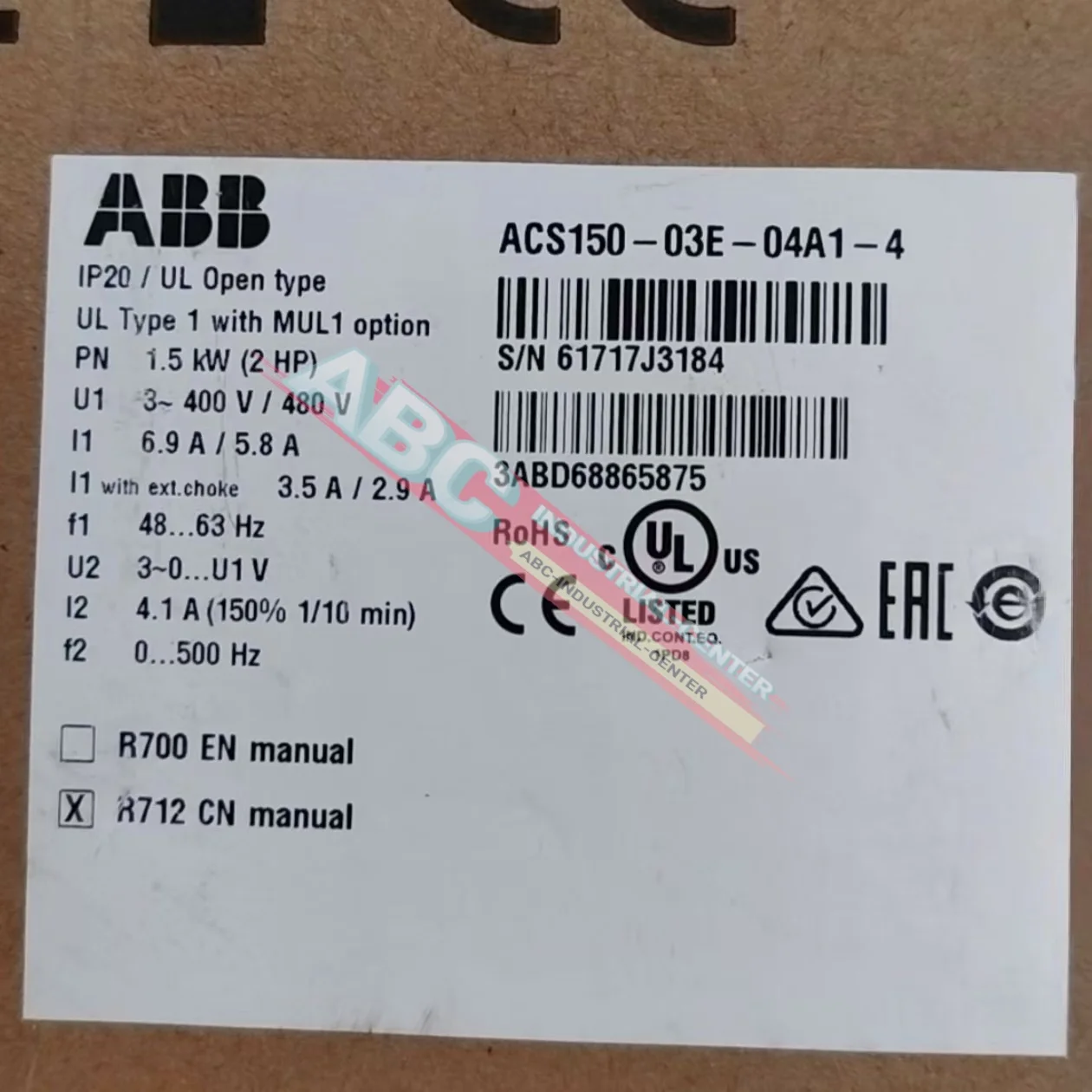 Frequency Converter  ACS150-03E-08A8-4   new in box  ACS310-03E-01A3-4