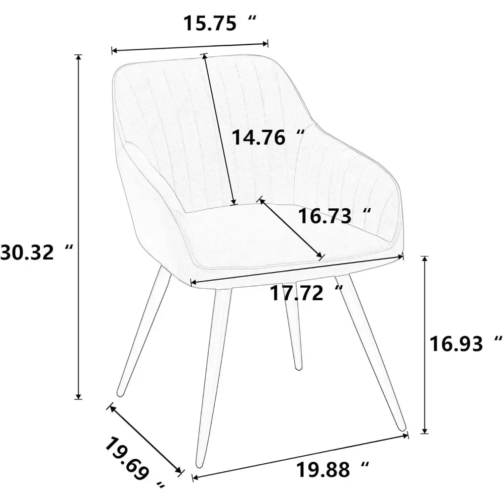 Faux Suede Accent Chair com pernas de metal, Leisure Arm Chairs, cadeira estofada, sala de estar, bistro, café, conjunto de 2