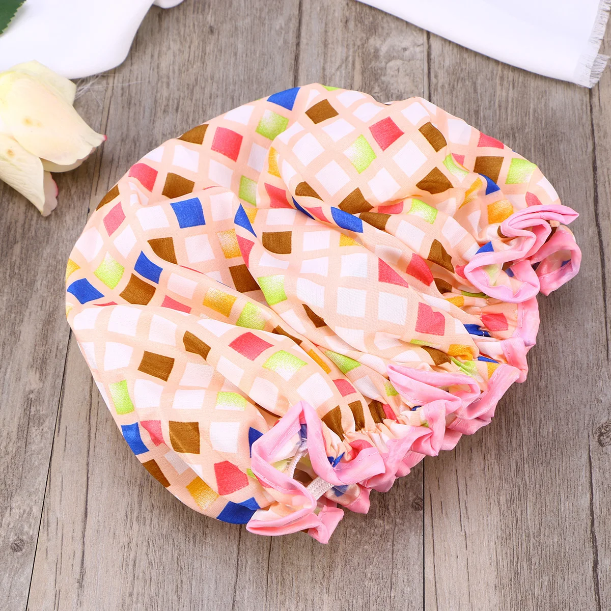

Waterproof Shower Cap Bath Hat for Women Girls Kids Washable Reusable Soft Foldable Travel Lightweight Hair Protection Spa