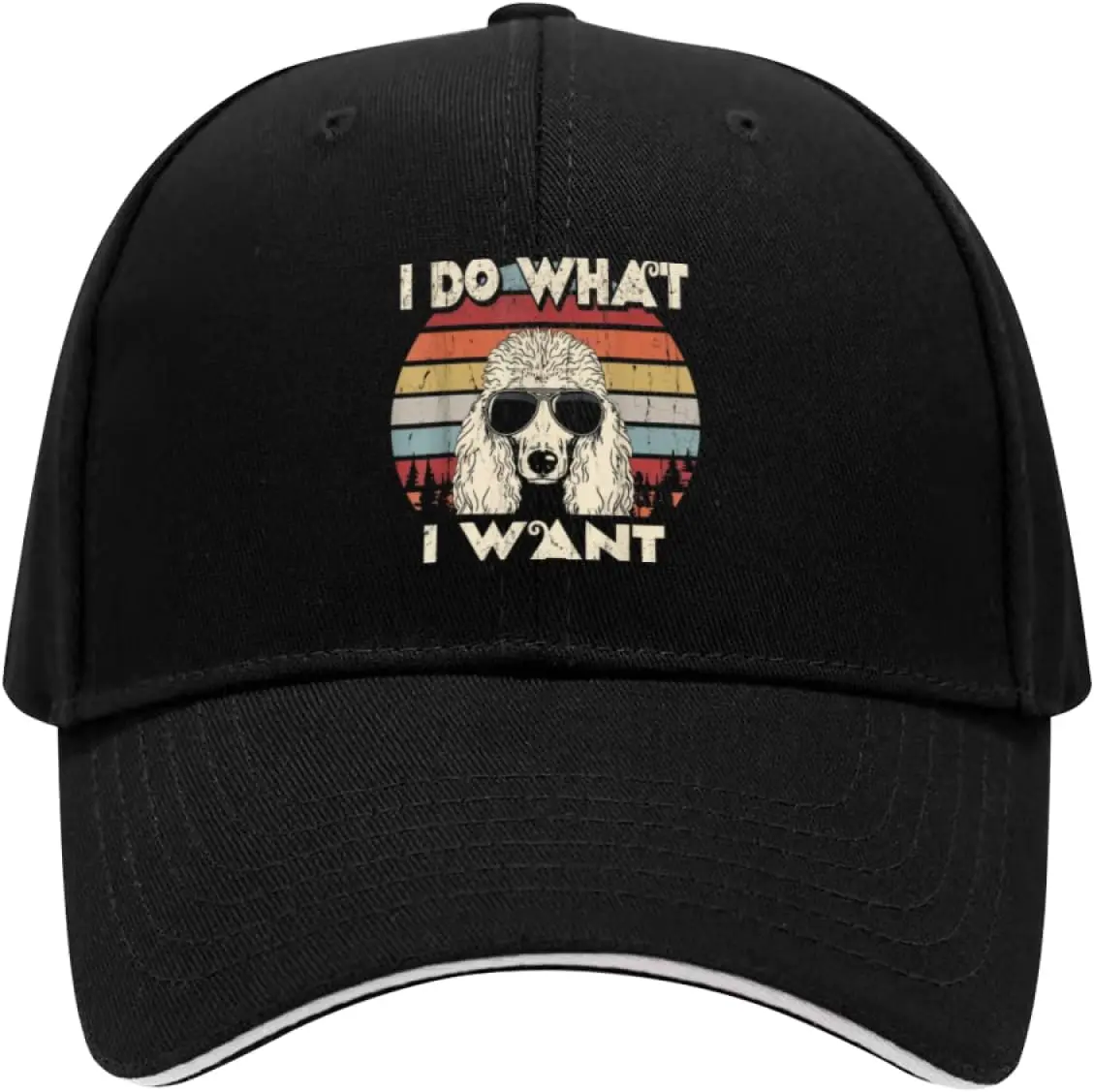 خمر القلطي الكلب أفعل ما أريد الرجعية غروب الشمس قبعة بيسبول البوليستر عارضة قابل للتعديل قبعة الكبار #1