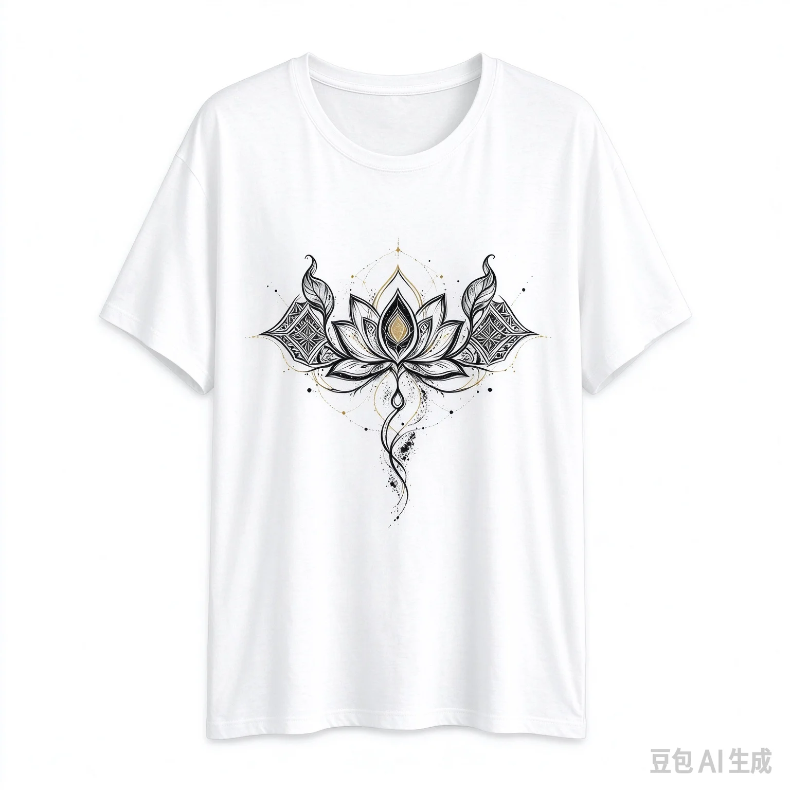 Boho Lotus Mandala Graphic T Shirt Women Spiritual Yoga Flower Casual Short Sleeve Tee