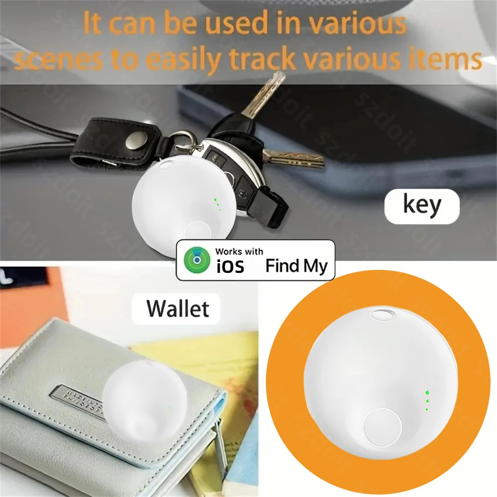 Long Distance Smart Tag GPS Tracker for Air Tag Key Finder Pet Wallet Bike Anti-lost Alarm Mini Locator Works with Find My iOS