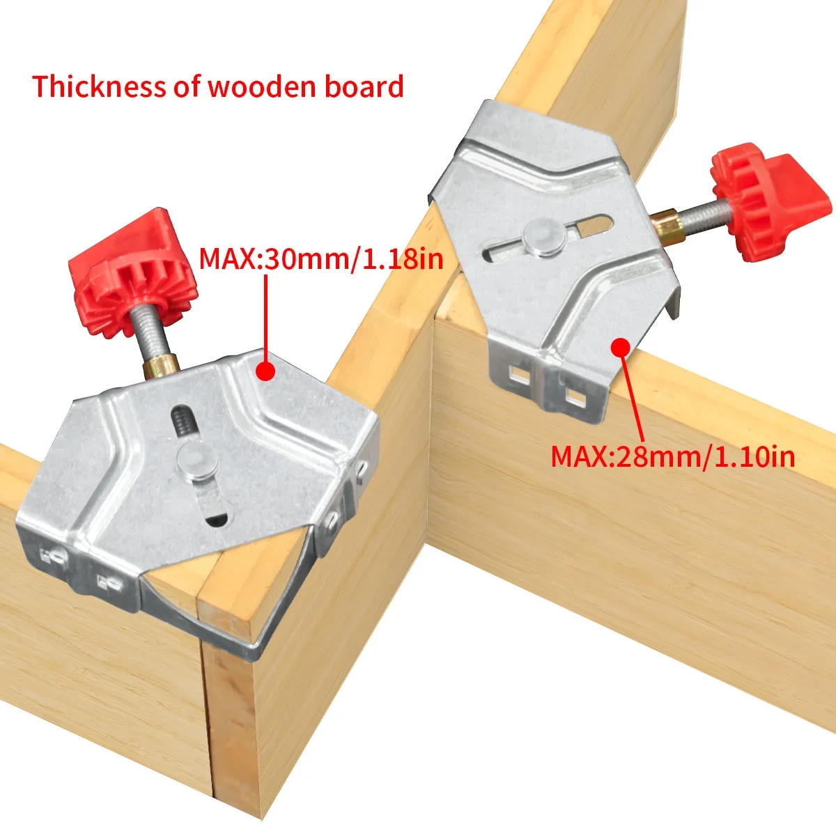 مشبك زاوية 90 درجة، أداة تثبيت وتثبيت قوية للخزانة الخشبية مع فك متأرجح قابل للتعديل، لقضيب فولاذي للأنابيب المعدنية الخشبية