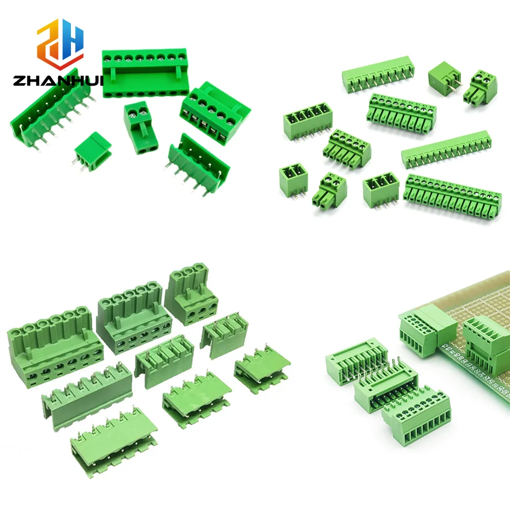 5Sets 15EDG 2EDG Terminal Block Connector 2.54mm 3.5mm 3.81mm 3.96mm 5.08mm Pitch 2-12Pin PCB Mount Male Plug Female Header