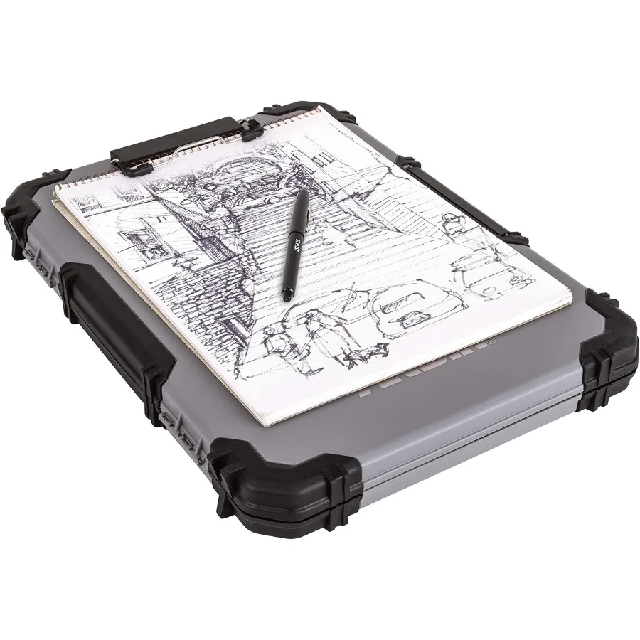 ArtBin 6838AG Tablero de bocetos Superficie de dibujo portátil con almacenamiento interno de arte y artesanía Gris