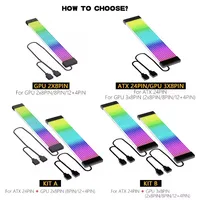 ICE Whale Flexible RGB LED Light Strip Bar ARGB Board Cover For Computer Power Supply ATX 24PIN GPU Video Card Cables And Case 2