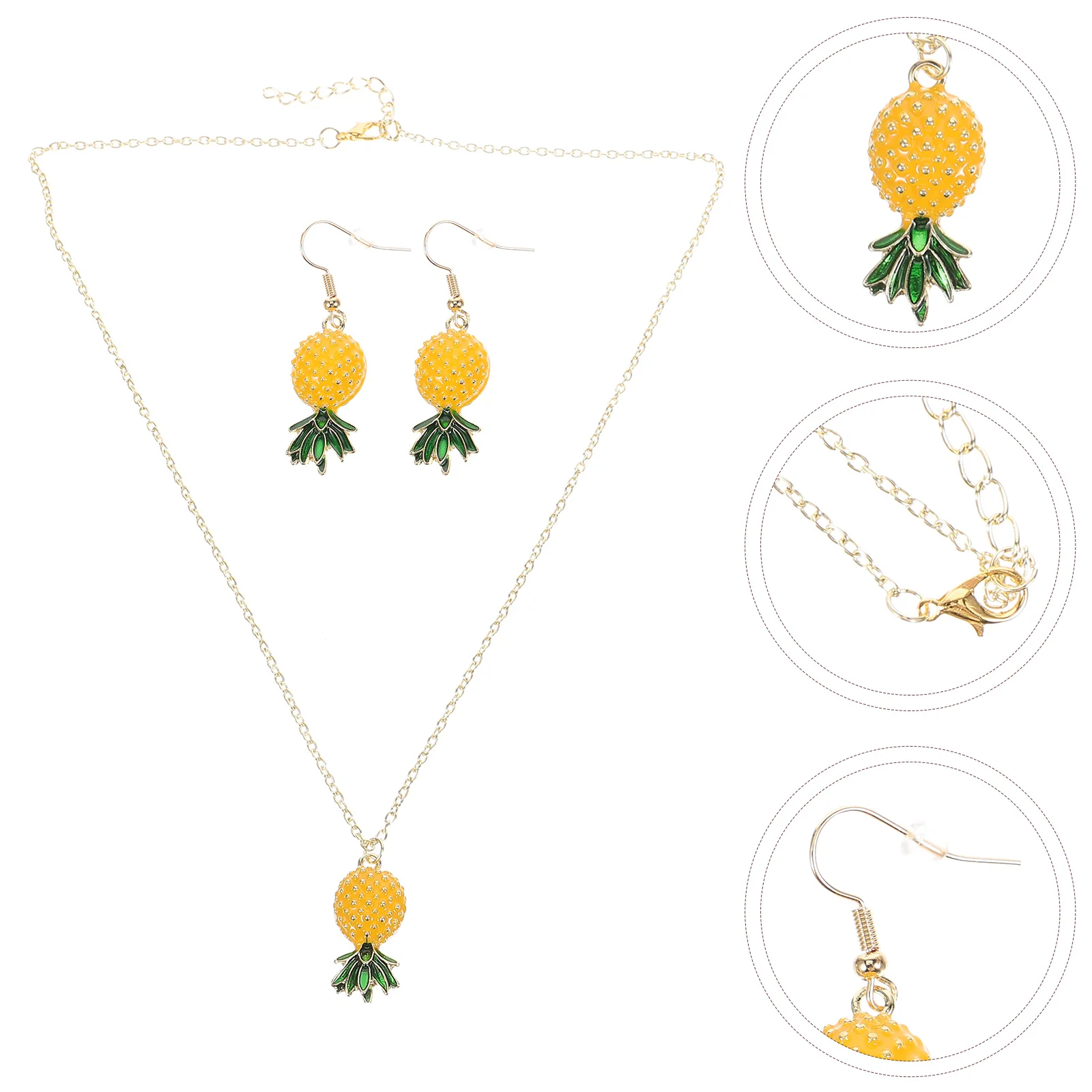 Prom Pineapple Earring Necklace Miss of The Lid Upside down Alloy Real Pearl for Women Dangle