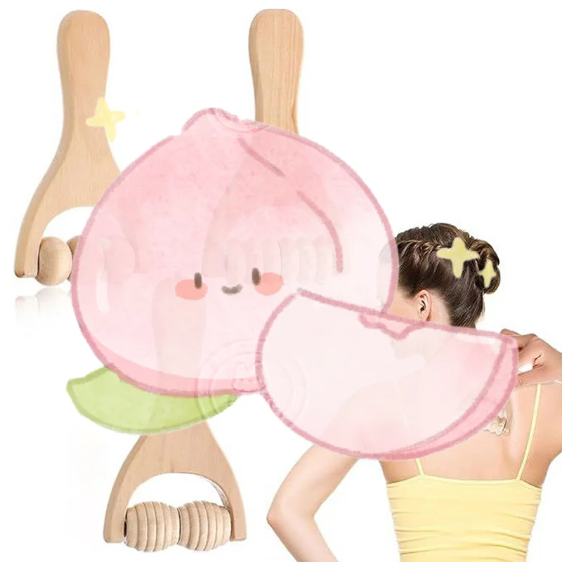 Wooden Roller Massager Therapy Body Massager Face Shoulder Neck Hand Push Rolling Massager Body Soothing Relaxing Massage Tools