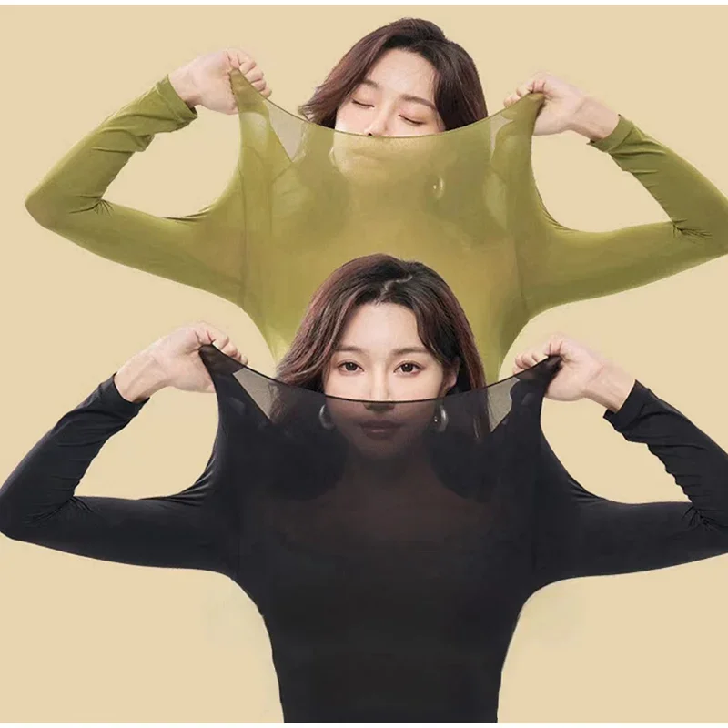 2피스 세트 무봉제 보온 속옷 세트 여성용 보온 속옷 첫 번째 층 보온 상의 겨울 보온 의류 여성용 얇은