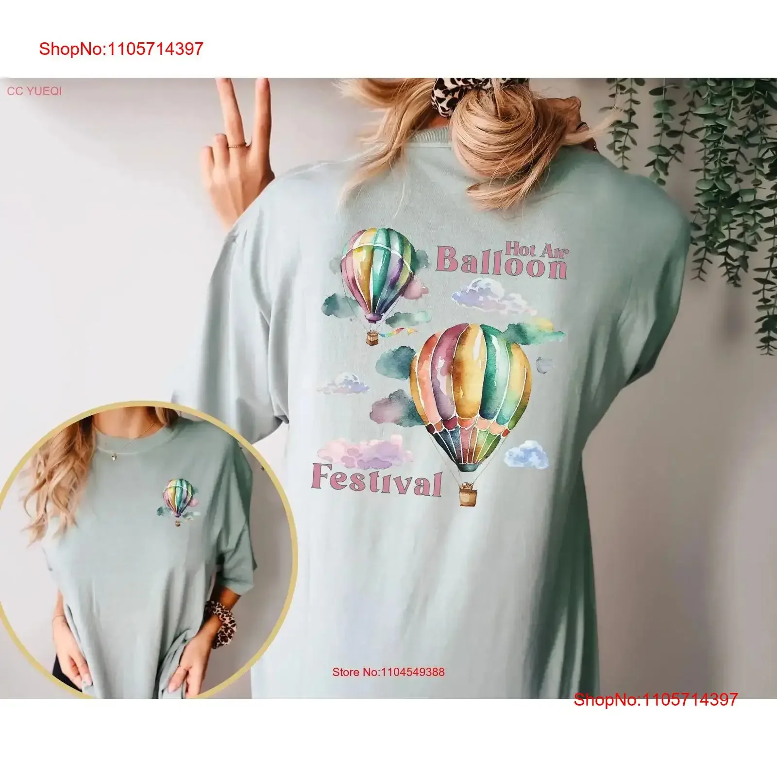 Adventure Watercolor Hot Air Balloon Festival T Shirt Wanderlust vintage Washed Versatile designer clothes Casual homme Soft