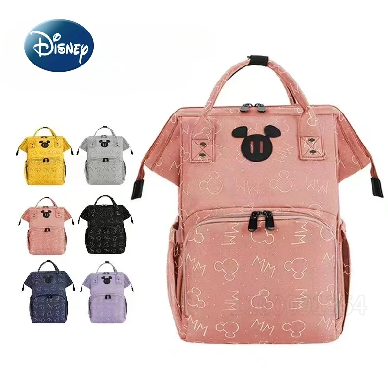 

Disney Mickey New Diaper Bag Backpack Cartoon Baby Diaper Bag Backpack Multifunctional US Baby Bag Lightweight Fashion Trend