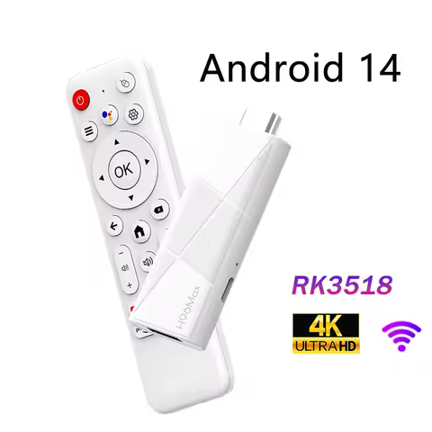 RK3518 TV Stick H96 MAX Wifi6 Android 14.0 BT5.4 Quad Core 4K Media Player Voice Assistant Smart Android TV Stick 2GB 16GB