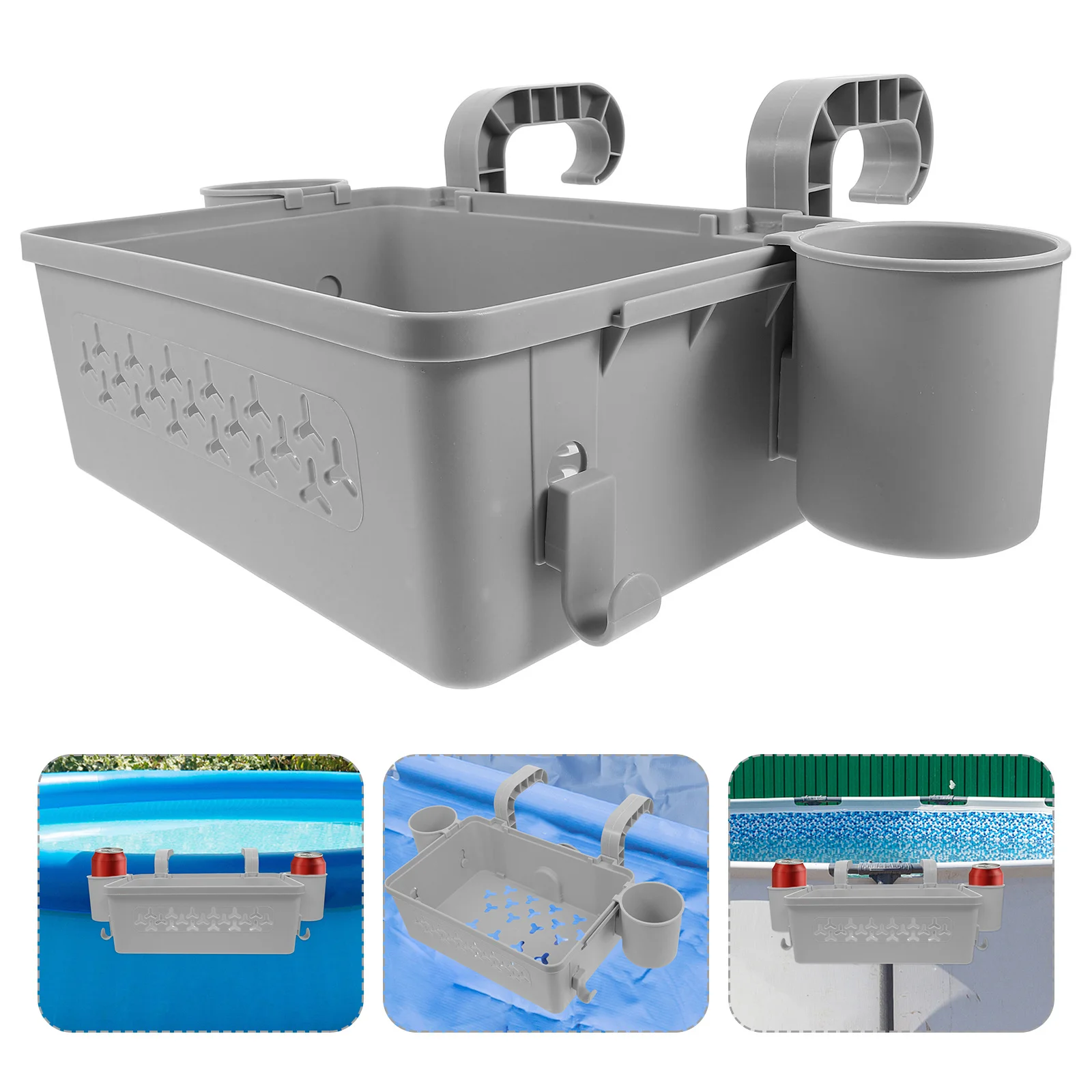 

1Set Detachable Pool Side Hanging Storage Basket Stylish Plastic Storage Container Outdoor Pool Towel Holder Organizer