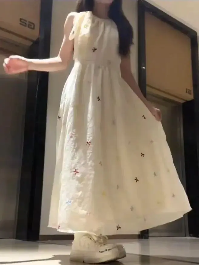 Nieuwe zoete en afslankende nieuwe stijl in Chinese stijl in de zomer Nieuwe stijl Taille-knuffelende Franse strikjurk