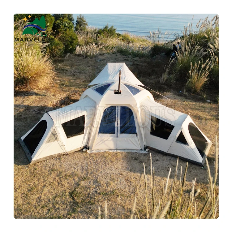 Modular Outdoor Camping Tent - Customizable with Extension Rooms (Bedroom/Toilet/Shade)