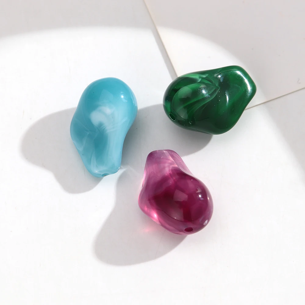 20pcs Irregular Geometric Colorful Acrylic Loose Beads