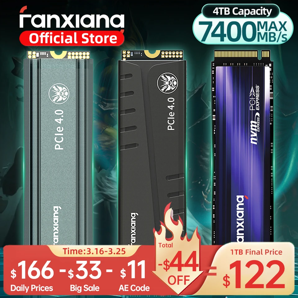 Fanxiang S660/S770/S880 SSD NVMe M2 PCIe4.0x4 1TB 2TB 4TB Internal