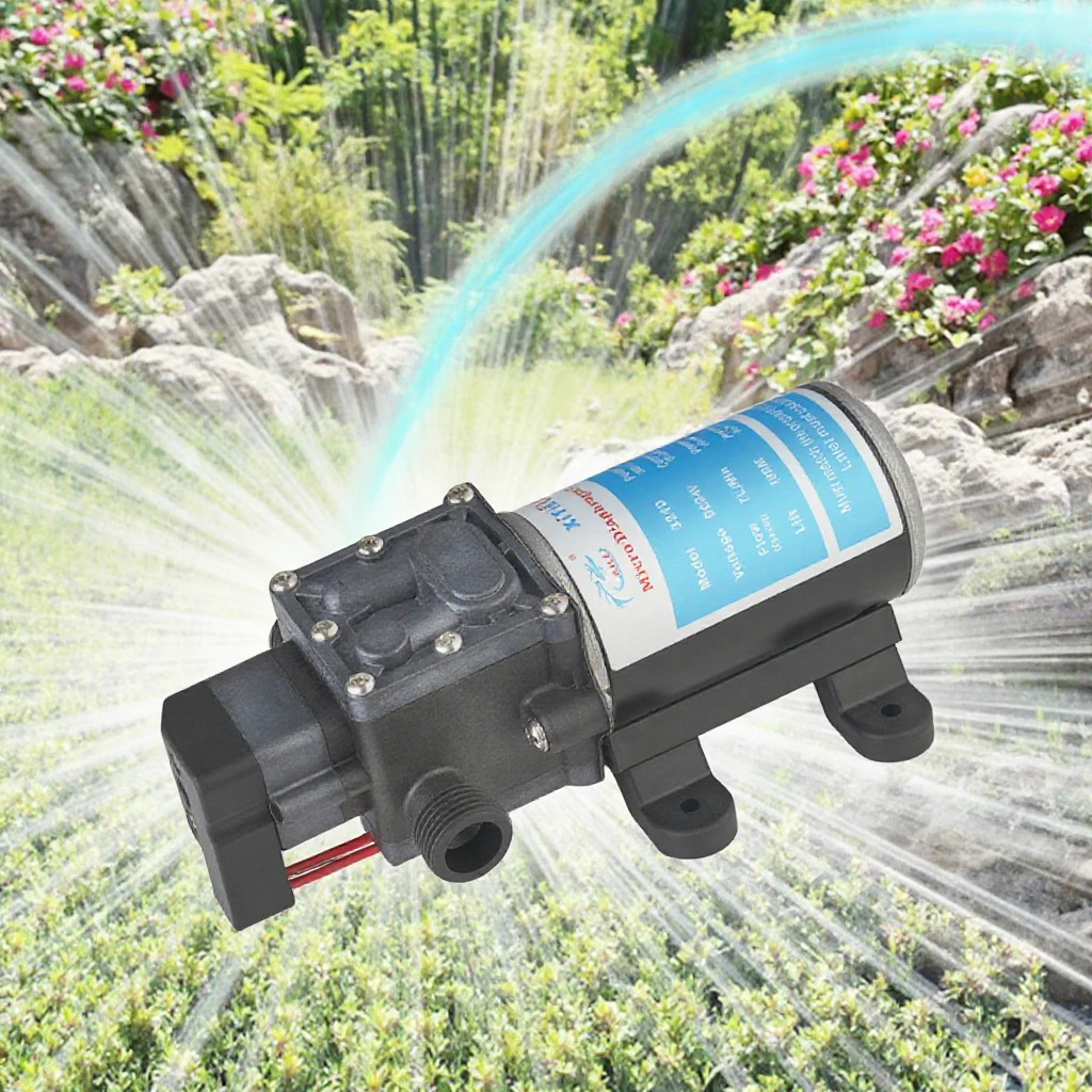 

24 В 80 Вт небольшой электрический распылительный насос с автоматическим контролем давления, мембранный насос для автомойки, используемый для повышения давления воды