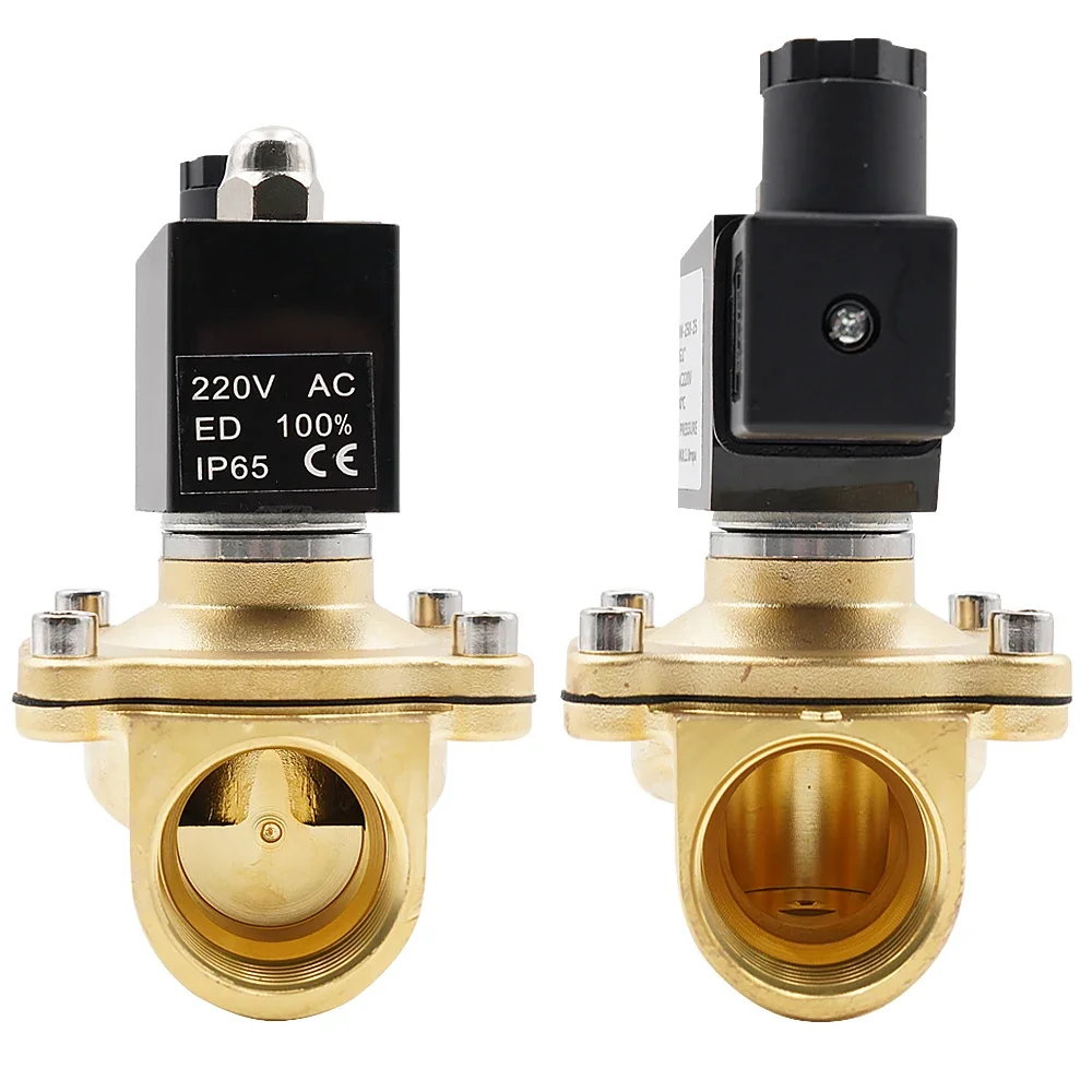 Normally Closed Solenoid Water Valve - IP65 Fully Enclosed Coil G3/8" G1/2" G3/4" G1" G1-1/4" G1-1/2" G2" AC220V DC12V DC24V