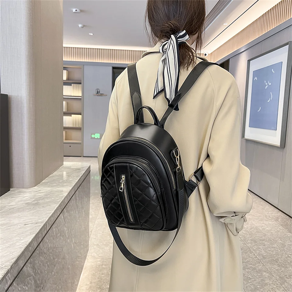 Wear PU Resistant Backpack Women Fashion Female Rucksack Leisure Youth And Vitality Travel Multifunction School Bags