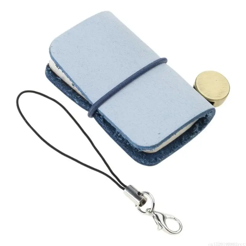 

D5BB Small Leather Journal Pocket Writing Pad For Women Keychain Bag Wallet Charm