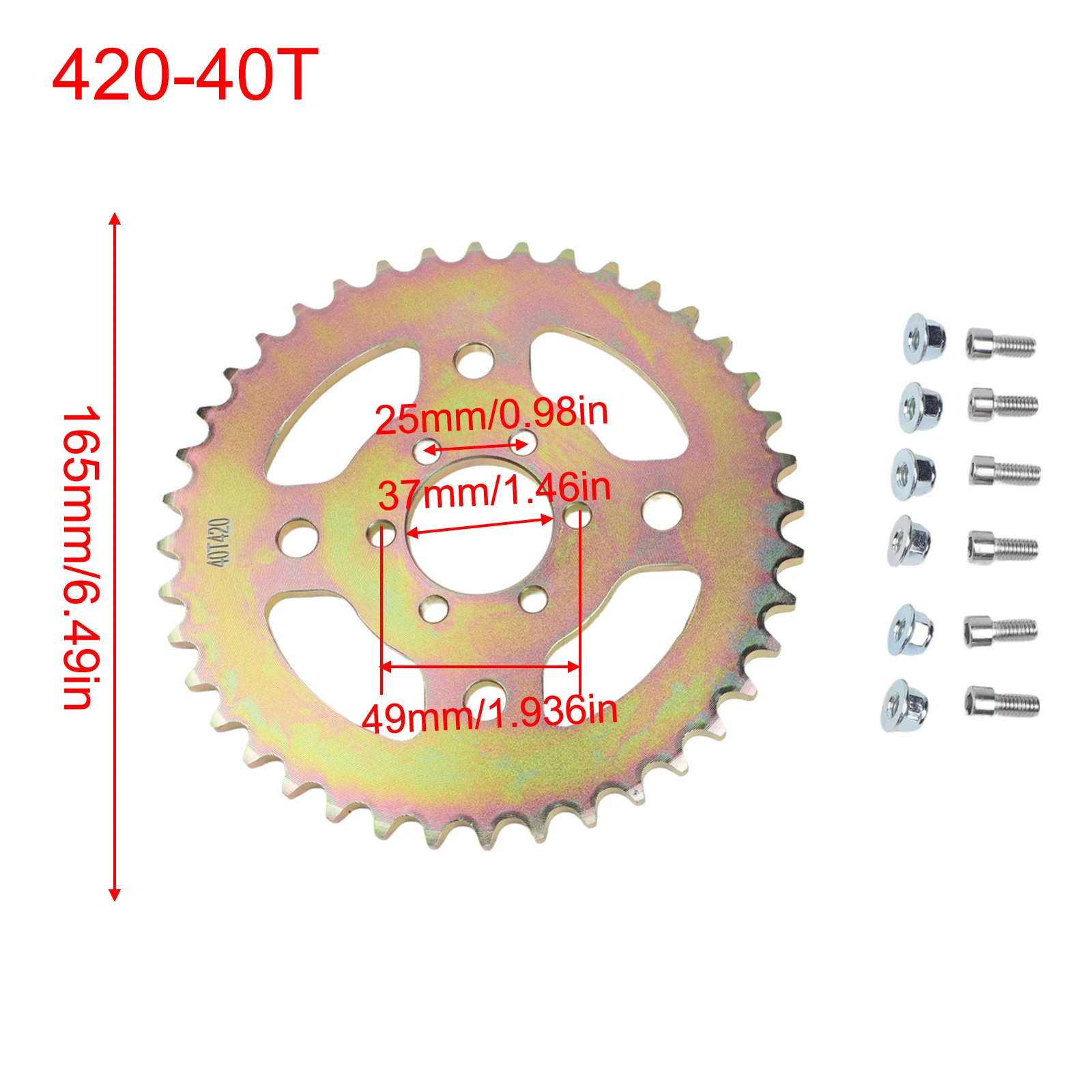 As Shown In The Figure 40T Rear Sprocket Perfect For Off-road Use Enhances Overall Performance Fit For Engines 212cc And Larger