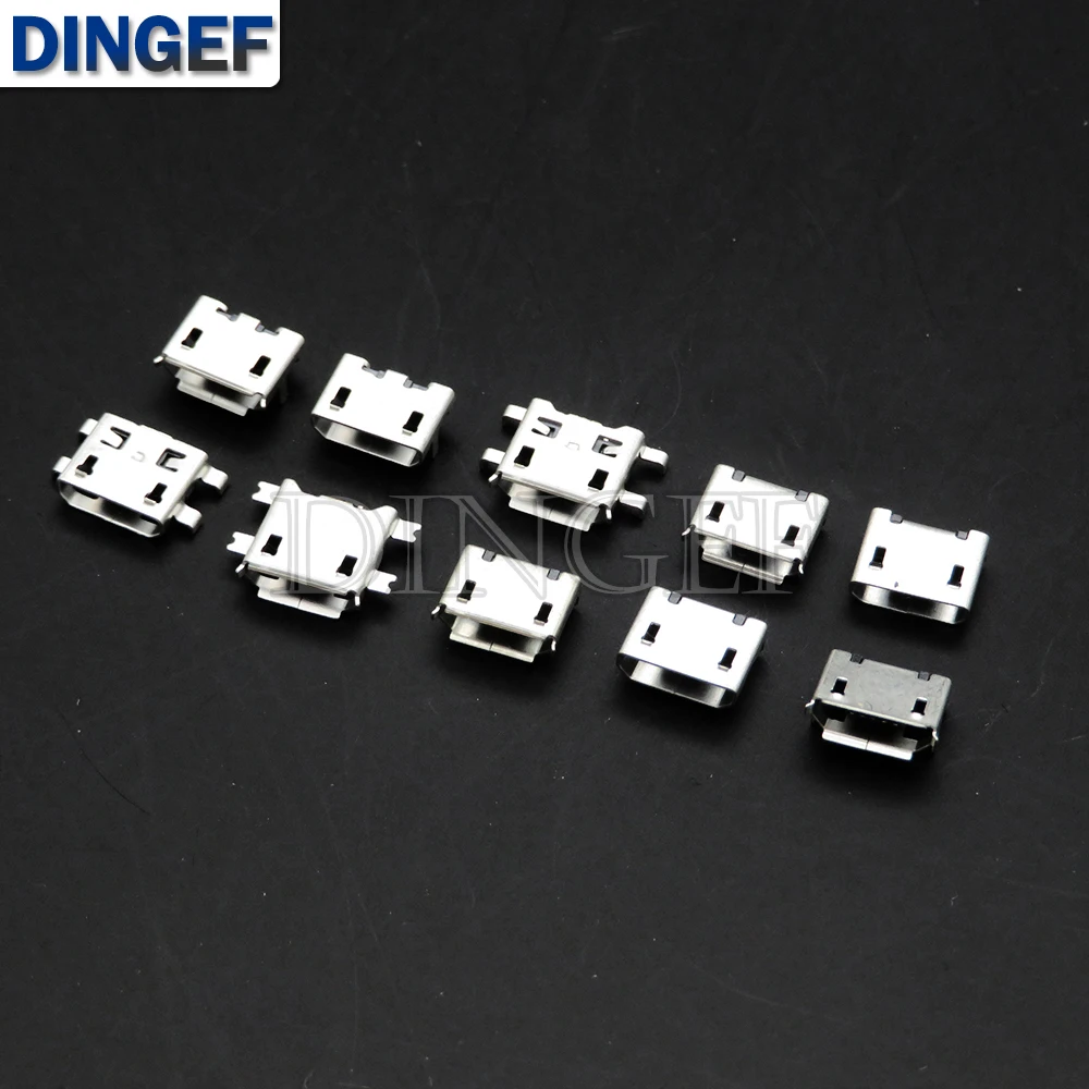 10 Types Each 5PCS Micro USB Female 4/5PIN DIP Type B SMT USB Connectors Jack Tail Sockect Plug Terminals For Diy repair MP3/4/5