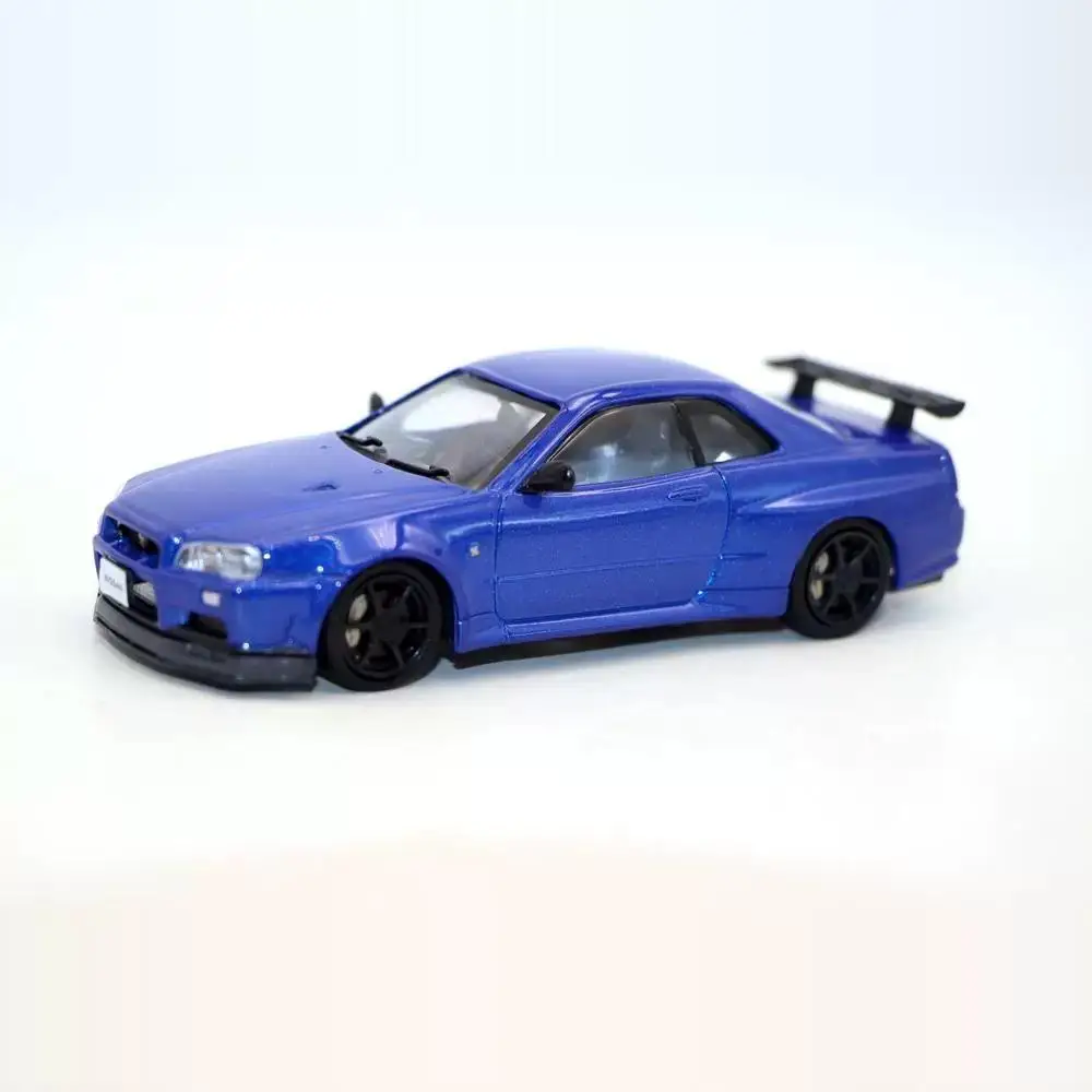 Diecast 1/43 Scale Nissan Alloy Car Model Nissan GT-R R34 Play Vehicle Collection Toys for Boys Gift Original Box in Stock