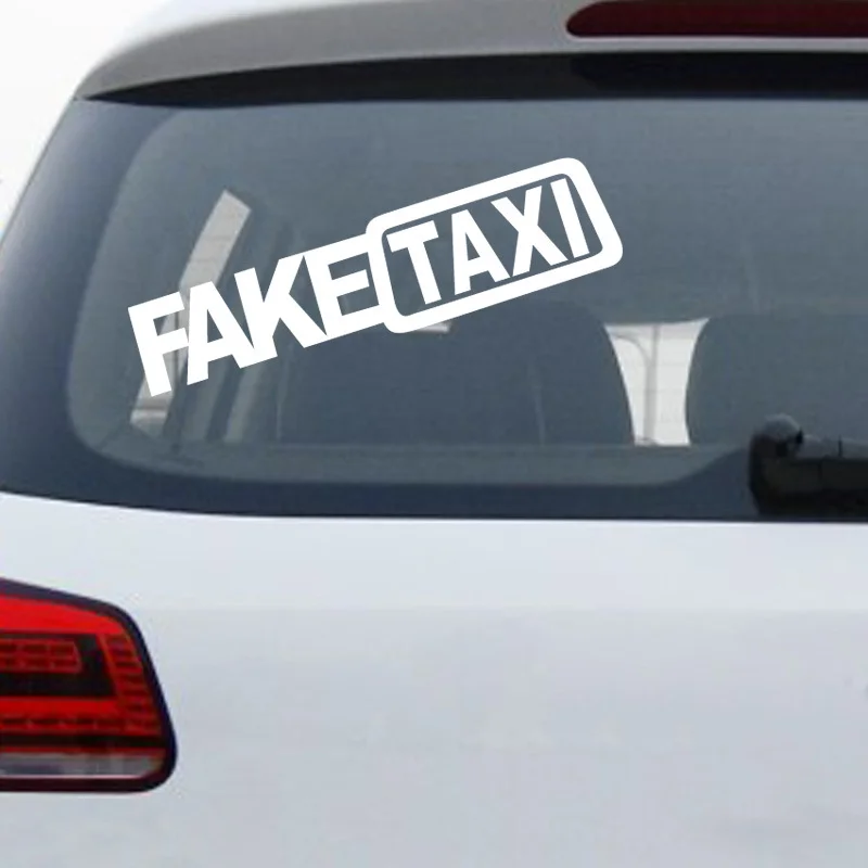 1 Pcs Funny FAKE TAXI Car Auto Sticker Decal Emblem Self Adhesive Vinyl Stickers Car Window Body Bumper Motorcycle Car Styling