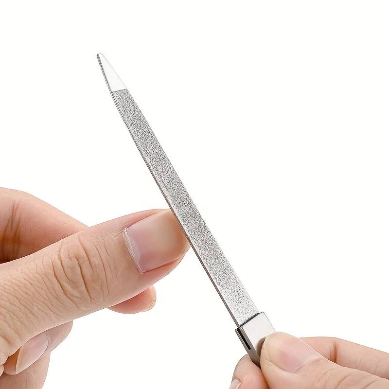 3 قطعة مبرد أظافر من الفولاذ المقاوم للصدأ مزدوج الجانب ملف أظافر عازلة ملف معدني أظافر أظافر ملفات مانيكير للصالون والمنزل