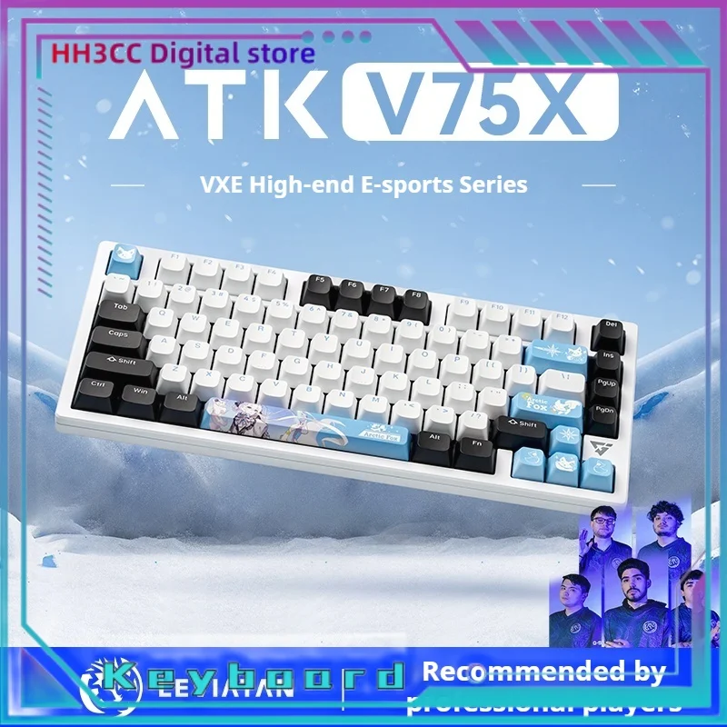 Atk Vxe V75x High-End Esports Mechanical Keyboard 80 Keys Three Mode Connect Full Key Hot Swappable Tablets Laptops Office Games