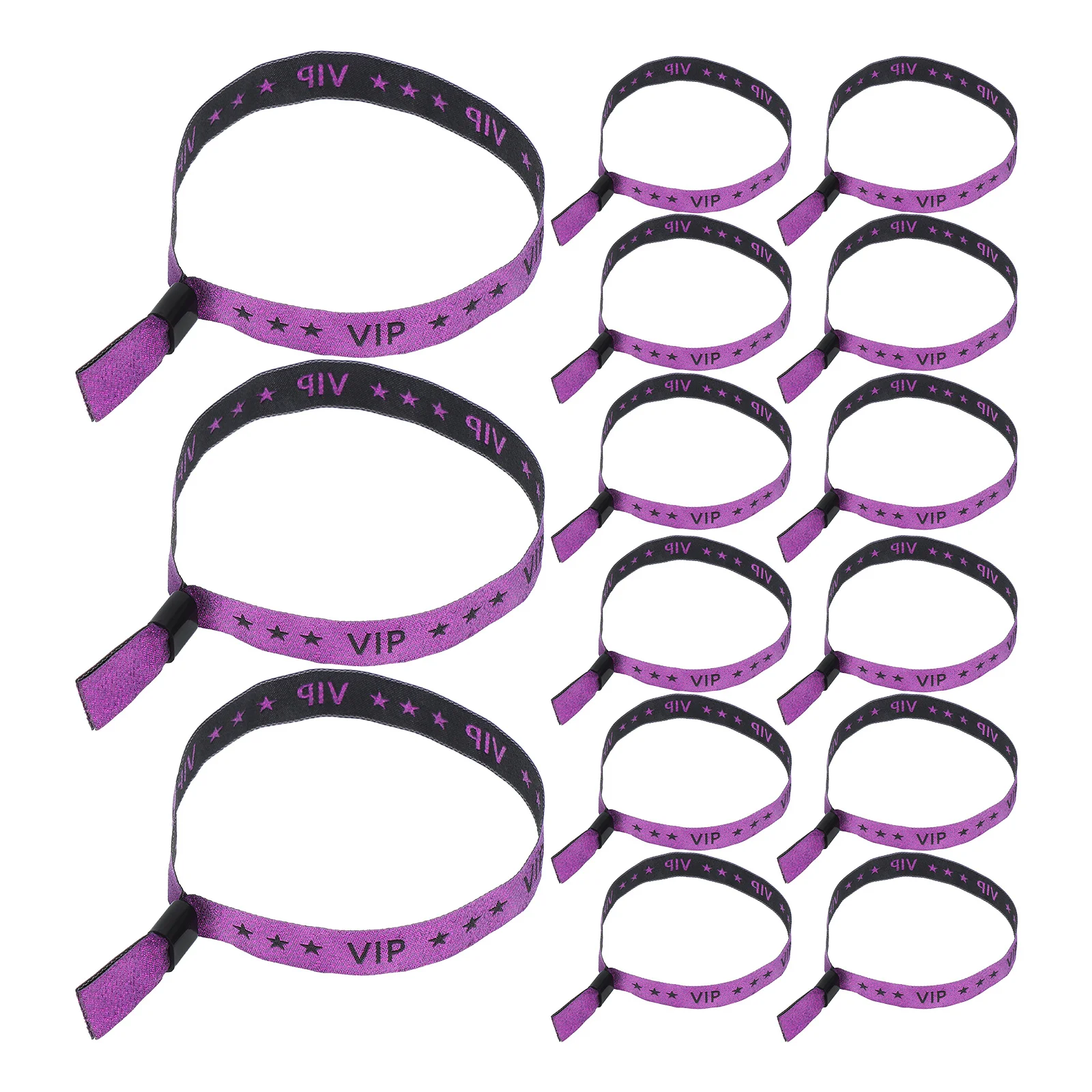 

20Pcs Purple Vip Wristbands Fabric Party Arm Bands Quick Admission Guest Identification Event Concert Wedding Festival
