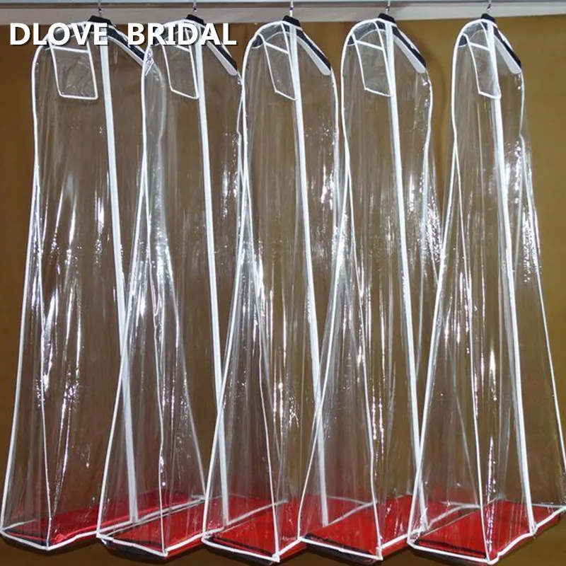 160cm 180cm Cheap Wholesale Transparent Solid For Wedding Dress Dust Cover Extra Large Waterproof PVC Clothing Garment Bags