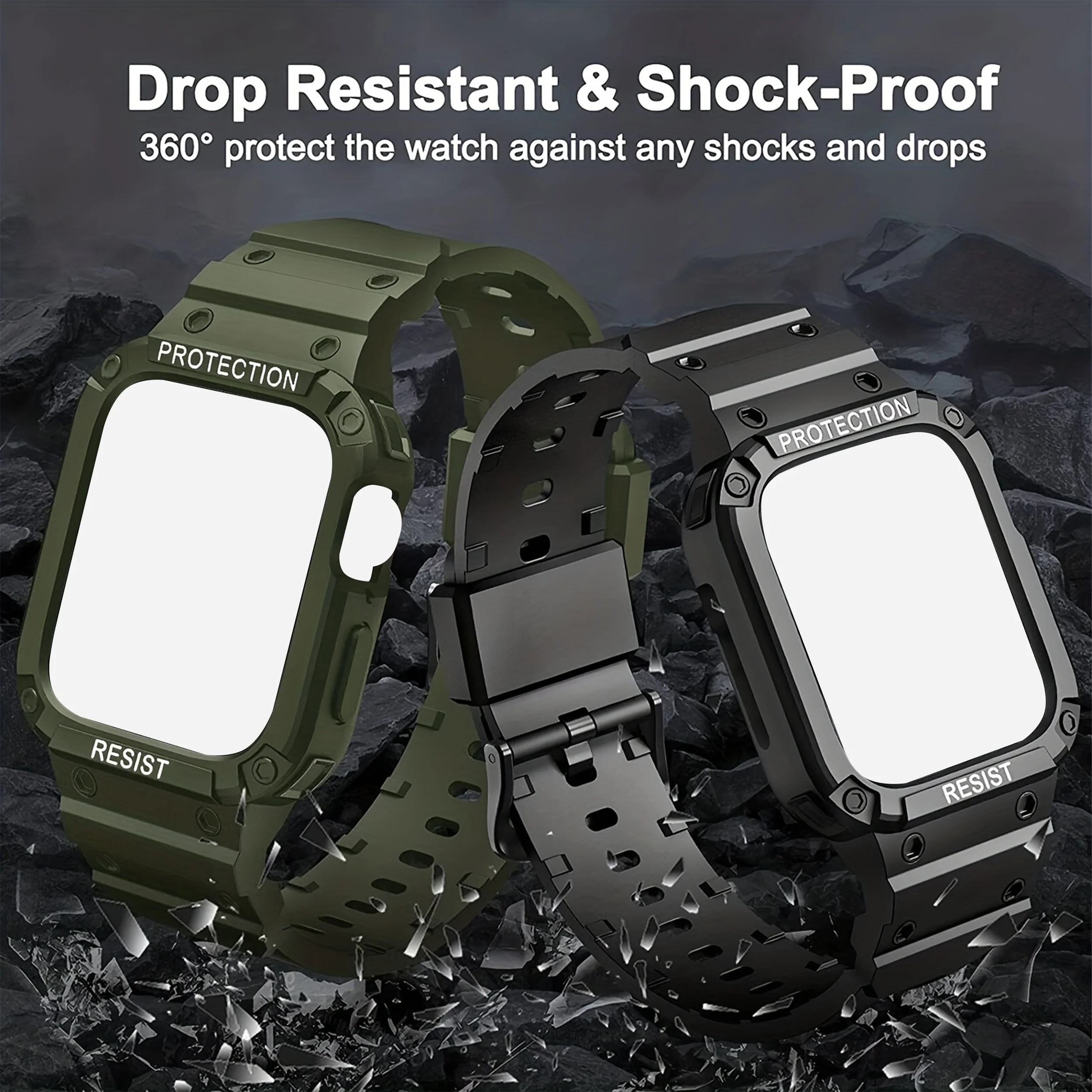 2 حزمة مع حافظة متوافقة مع iWatch 45mm 44mm 42mm لساعة Apple Watch 8 7 6 5 SE 4321 حزام بديل للحماية الرياضية #3