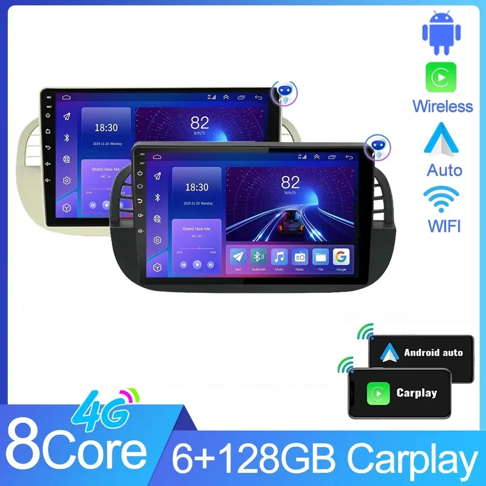 

Wireless CarPlay Autoradio Android 13.0 Car Media Player FOR FIAT 500 2007- 2013 2014 Radio Multimedia Buit In DSP GPS 4G WIFI