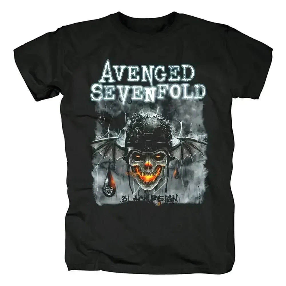 For Men Tops Avenged Sevenfold  Rock Graphic Print Short Sleeve 100%Cotton Tees Hip Hop Fashion Shirts Plus Size T Shirt